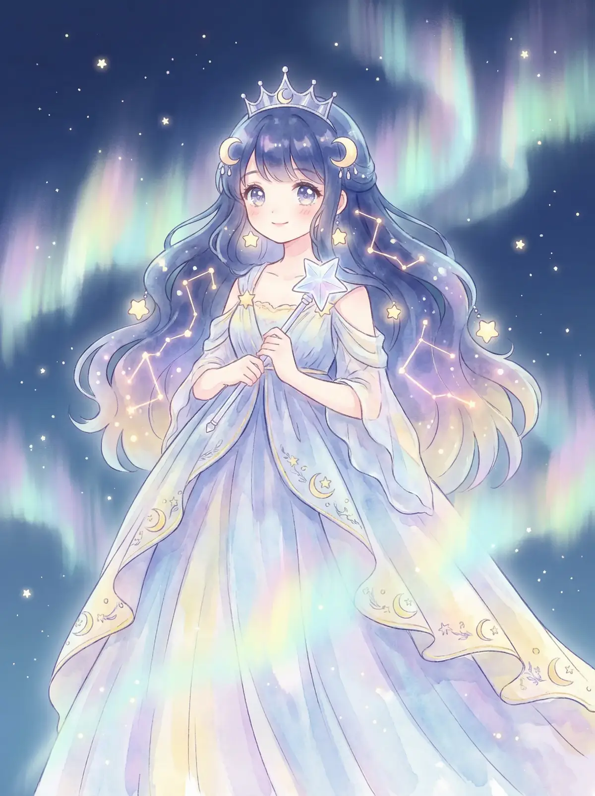 YW193.COC在线视频 - 星辰公主希尔角色设定图，手持星光权杖